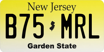 NJ license plate B75MRL