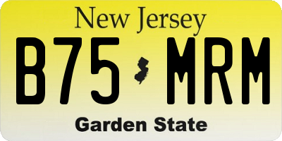 NJ license plate B75MRM
