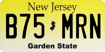 NJ license plate B75MRN