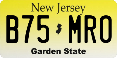 NJ license plate B75MRO