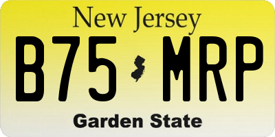 NJ license plate B75MRP