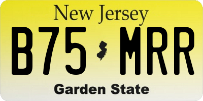 NJ license plate B75MRR