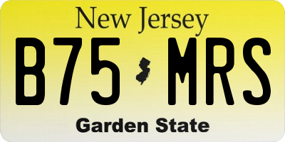 NJ license plate B75MRS