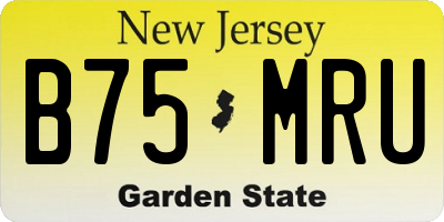 NJ license plate B75MRU