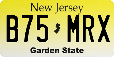NJ license plate B75MRX