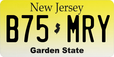 NJ license plate B75MRY