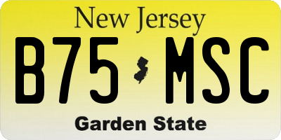 NJ license plate B75MSC