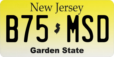 NJ license plate B75MSD