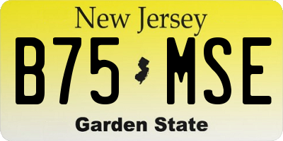NJ license plate B75MSE