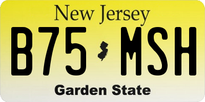 NJ license plate B75MSH