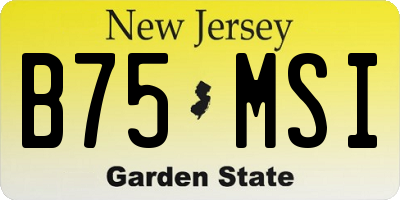 NJ license plate B75MSI