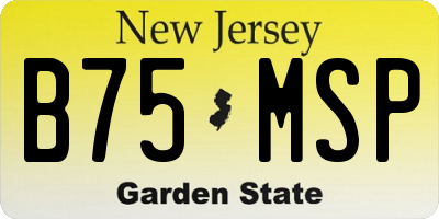 NJ license plate B75MSP