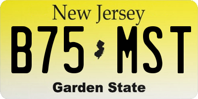 NJ license plate B75MST