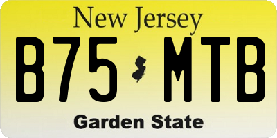 NJ license plate B75MTB