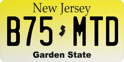 NJ license plate B75MTD