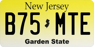 NJ license plate B75MTE