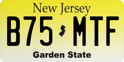 NJ license plate B75MTF