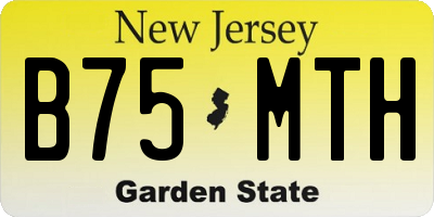 NJ license plate B75MTH