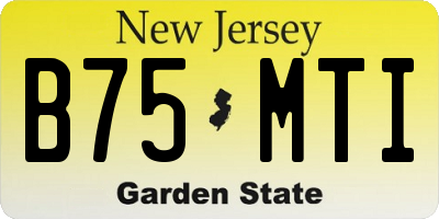 NJ license plate B75MTI