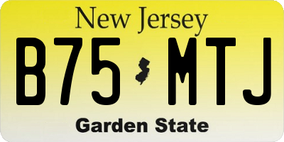 NJ license plate B75MTJ