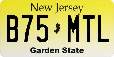 NJ license plate B75MTL