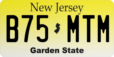 NJ license plate B75MTM