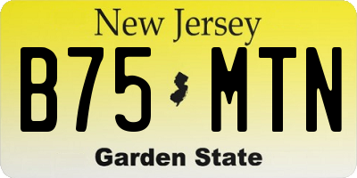 NJ license plate B75MTN