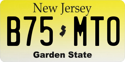 NJ license plate B75MTO