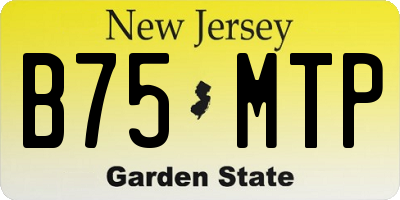 NJ license plate B75MTP