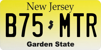 NJ license plate B75MTR