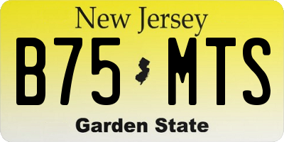 NJ license plate B75MTS