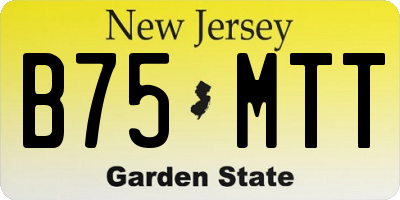 NJ license plate B75MTT