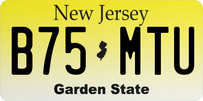NJ license plate B75MTU