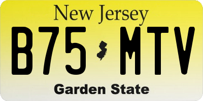 NJ license plate B75MTV