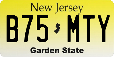 NJ license plate B75MTY