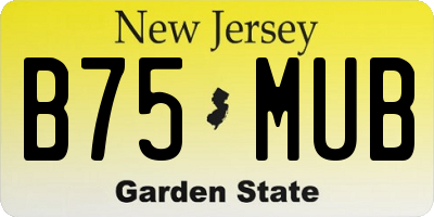 NJ license plate B75MUB