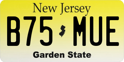 NJ license plate B75MUE