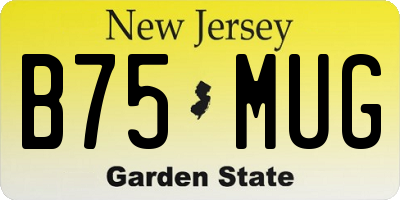 NJ license plate B75MUG