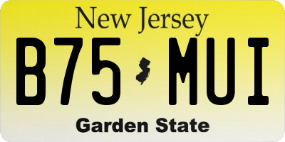 NJ license plate B75MUI