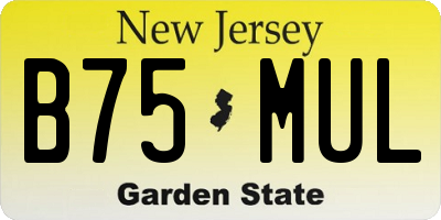 NJ license plate B75MUL