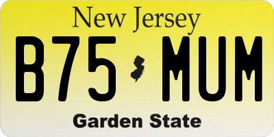 NJ license plate B75MUM