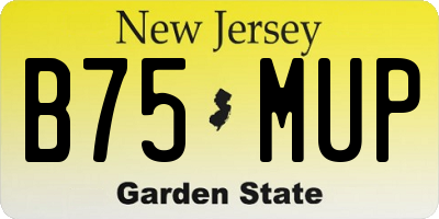 NJ license plate B75MUP