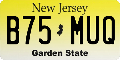NJ license plate B75MUQ