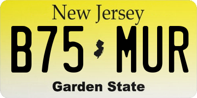 NJ license plate B75MUR