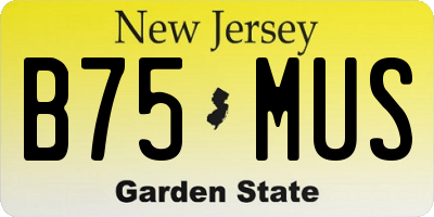 NJ license plate B75MUS