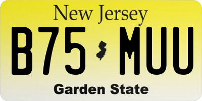 NJ license plate B75MUU
