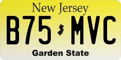 NJ license plate B75MVC