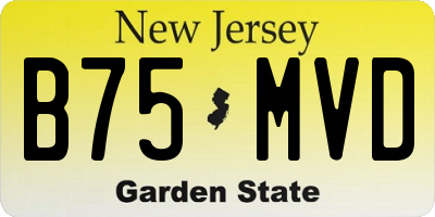 NJ license plate B75MVD