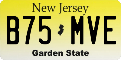 NJ license plate B75MVE