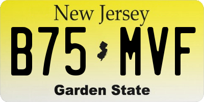 NJ license plate B75MVF